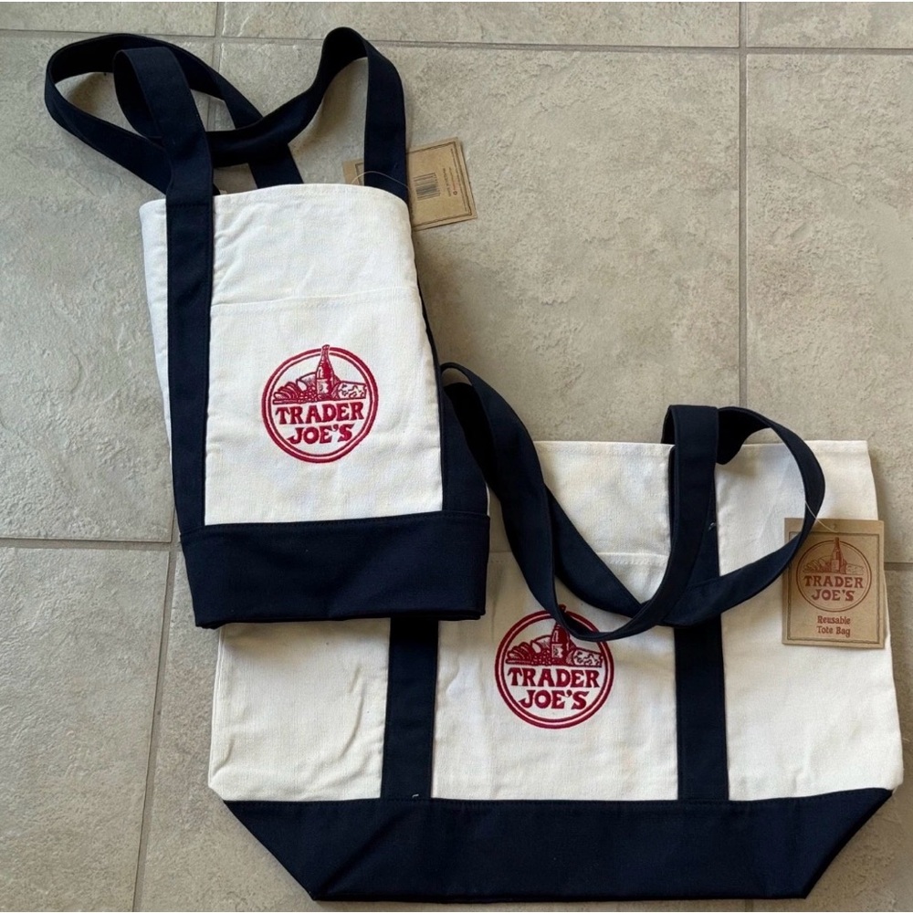 Trader Joe's Canvas Tote Bag Set